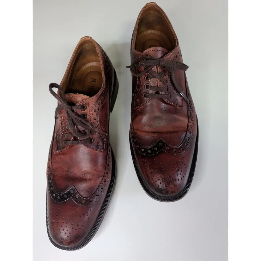 Eclectic Grandpa handmade leather derby oxford Size 26.5 /8.5
